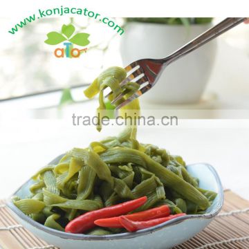 Wheat free instant noodles, gluten free konjac shirataki noodle for spinach flavor