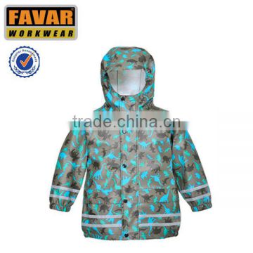kids PU breathable rain jacket colorfull rain jacket