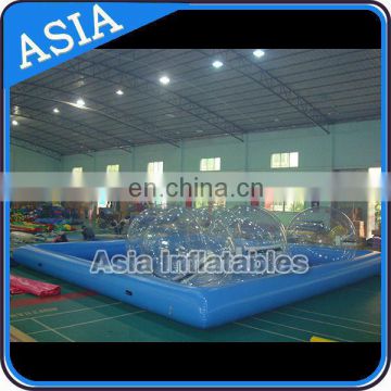 Inflatable Water Ball With Inflatable Rectangle Swimming Pool