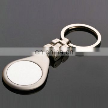China Keychain manufacturer wholesale enamel round engrave pendant keyfinder/custom metal keyrings