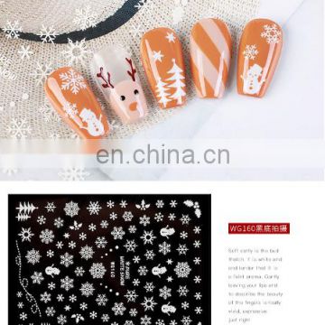 Hot sale Christmas nails 3D Cartoon snow Stickers Christmas nail decal nail art diy use