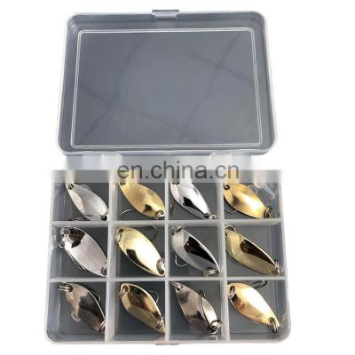 in stock 12pcs Fishing Lure Fish Assorted Spoon Trout Set Seawater Fishing Bait