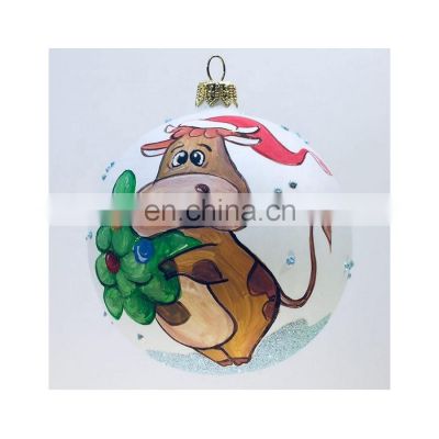100 mm Handmade decorative Christmas tree ornament hanging glass ball