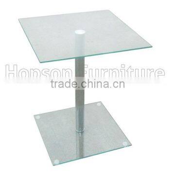 Oupusen tempered glass knock down square end table