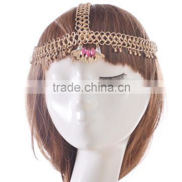 C58771S Women's Metal Tassel Bohemian Head Chain Jewelry Forehead Dance Headpiece Hair Jewelry Band Chains
