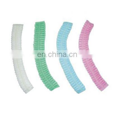 Cheap super soft non woven mob cap disposable hair cap protective clip cap with elastic hair nets food industry