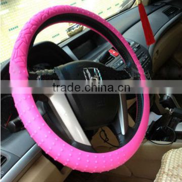 silicone girl steering wheel cover pink
