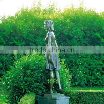 Bronze garden sculpture of European dancer