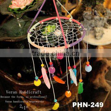 New Fashion handmade colorful bead feather dreamcatcher