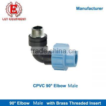 90 degree Elbow Male with Brass Threaded Insert