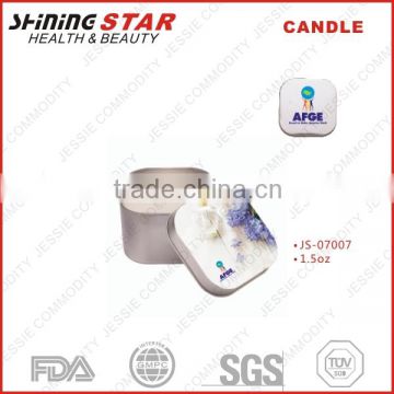 JS-07007 new design scented candle in square tin 40g