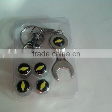 tyre valve caps with wrench Keychain