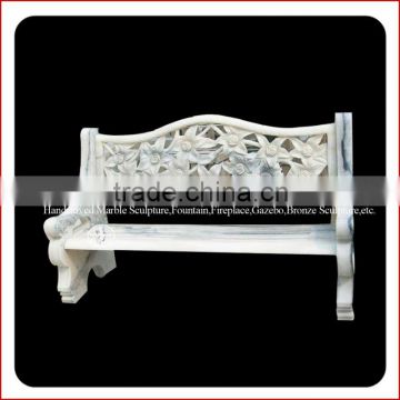 High Quality Outdoor Natural White Marble Stone Bench
