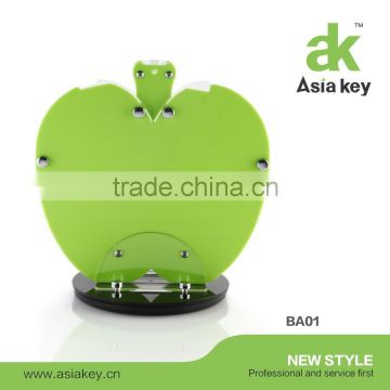 New kitchen appliance acrylic knife block with green apple shape