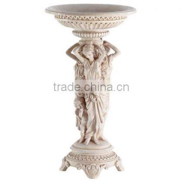 Garden and plaza decoration hand carving yellow marble angel fountain