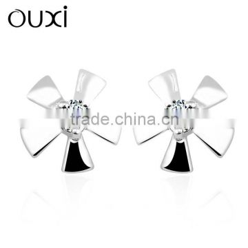 OUXI factory direct price girls flower cheap earrings made in china Y20268
