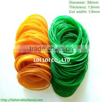 Factory supply elastic orange & green rubber bands with low price