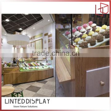 Bakery Display Stand Metal Frame MDF Made For Bread Display