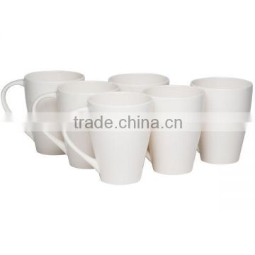 White 14-ounce bone china Mug (Set of 6)