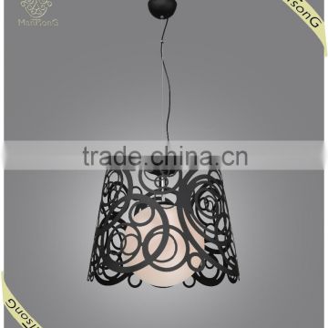 2015 Hot sale european dining lighting fixtures big iron shade glass ball hanging pendnat light