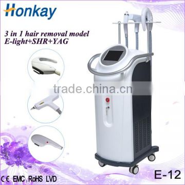 2016 Newest beauty salon equipment Elight SHR hair removal machine q switched ND YAG laser for tattoo hair removal