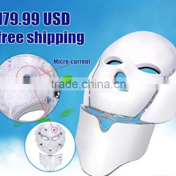 Micro machine led photon facial mask Acne Skin Care led mask 7 color with CE