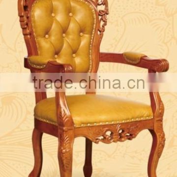 SJ-9203-F-12 brown resin PU leather chair with arms