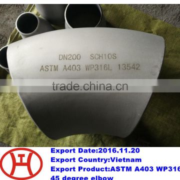 ASTM A403 WP316L 45 degree elbow