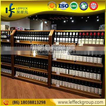 liquor store wood shelving display wine rack supermarket