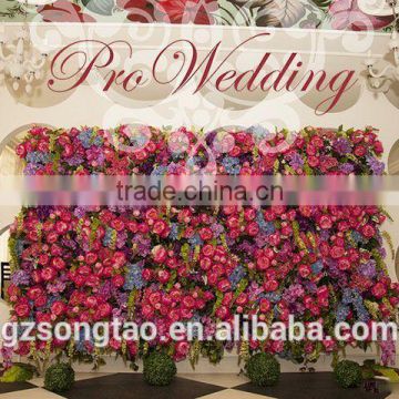 Wedding Flower Wall Backdrop, Wedding Decorate ,Silk Flower Wall Decoration with Commercial Logo