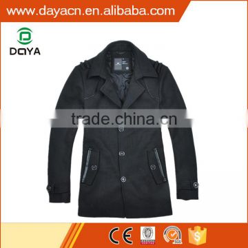 Custom hot sale men's fashion plain worsted coat