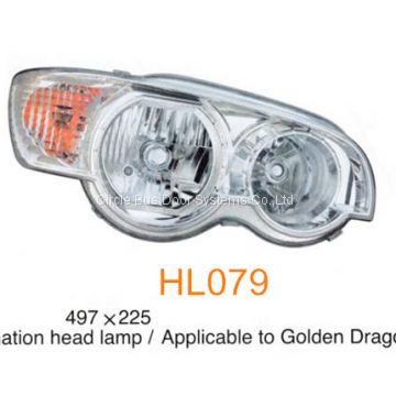 Golden dragon King Long Higer 6608 bus head lamp,bus front light(HL079)