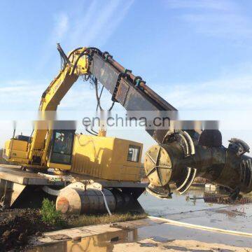 Excavator powerful mixer for sludge solidification