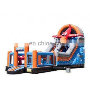 Commercial Inflatable Air Plane Jumping Castle Slide Playground For Children