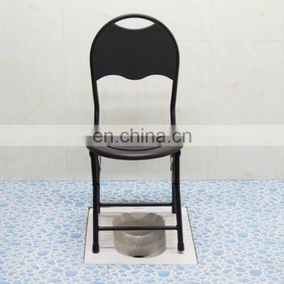 For Elderly Bathroom Raised Toilet Seat with backrest folding toilet chair
