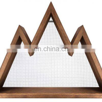 Rustic Triangle Wall Art Geometric Decor Shelf for Nursery