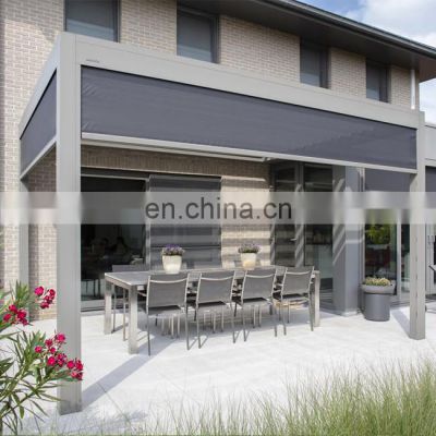 Modern Design Outdoor Automatic Raining Proof Louvered Pergola Covers with Led Light