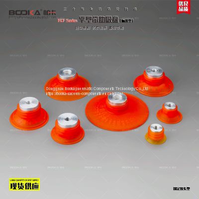 Flat Ribbed Suction Cup Vacuum Sucker Vacuum System Accessories with Connector and Spring Plungers