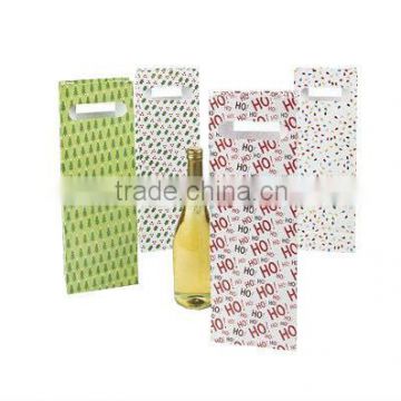 High quality wine gift paper bag with die cut handle
