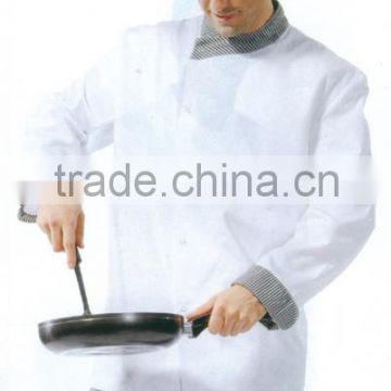 breathable cotton/poly 215gsm chef cooking uniform with pockets made in china