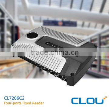 4 port fixed reader long distance rfid tag reader with Linux 2.6
