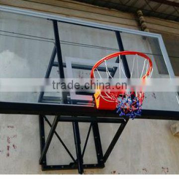 Fixed wall adjustable basketball stand