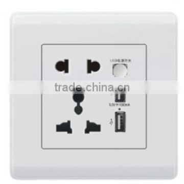 New hot BS standard Hotel design 5 pin MF charger electric wall socket