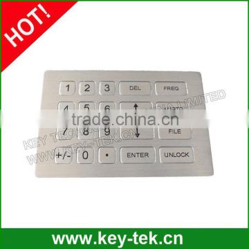 20 flat keys vandal proof brushed stainless steel numeric keypad