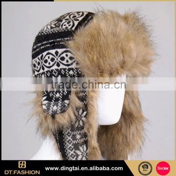 Russian winter faux fur earflap trapper hat custom with mask