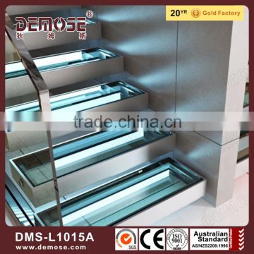 fancy stairway handrail led light fitting tempered glass panel stairs