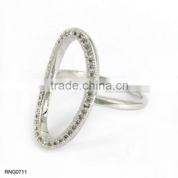2015 Latest Wedding Design Oval Diamond Copper Ring For Ladies