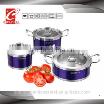 6 pcs design color induction bottom 5 layers kitchen set