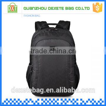 2016 New design large capacity waterproof polyester black backpack travel
