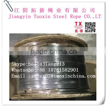 6*19+pp 3mm 4mm 5mm 6mm electro galvanzied steel wire rope